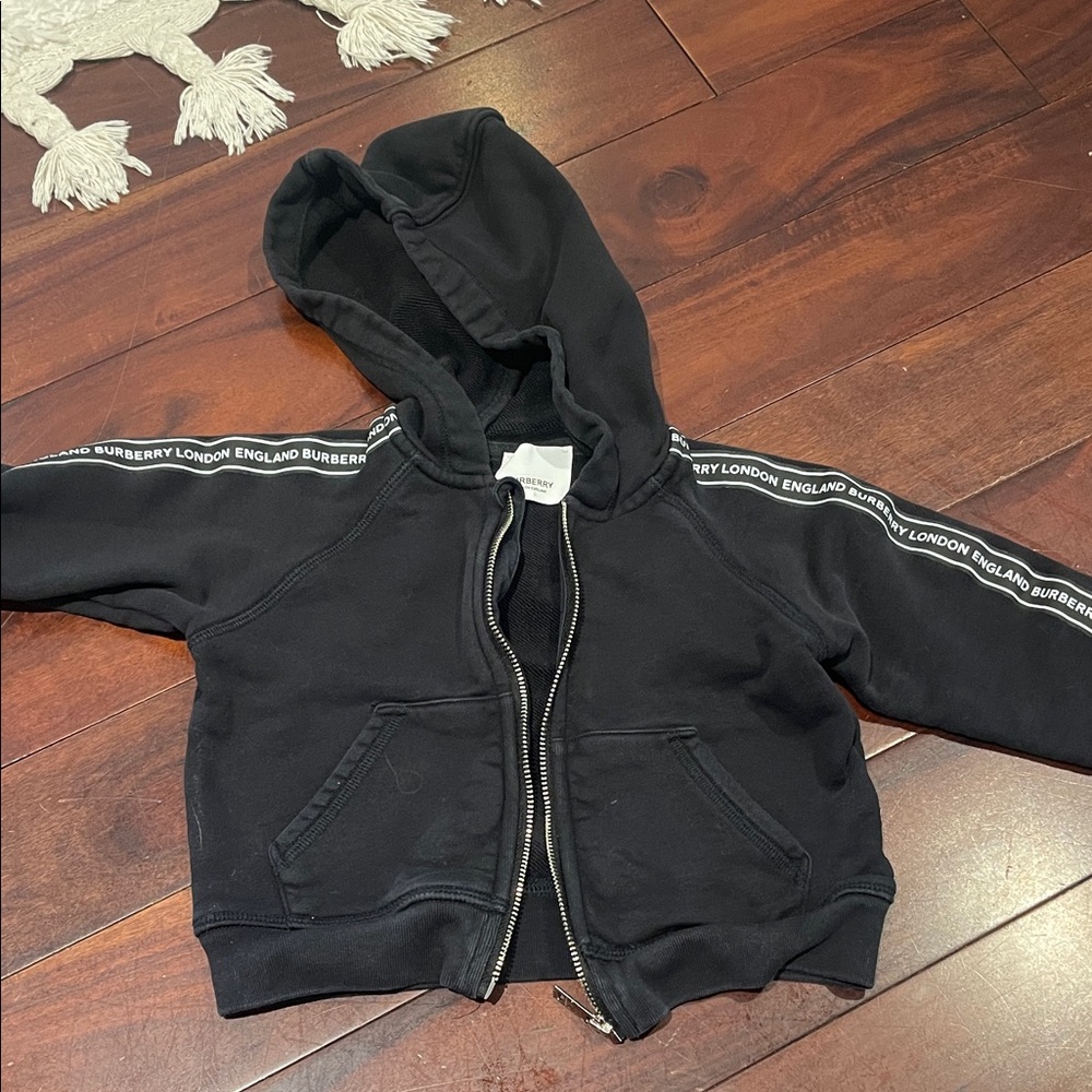 Burberry Kids Black Zip-Up Hoodie - 18 months